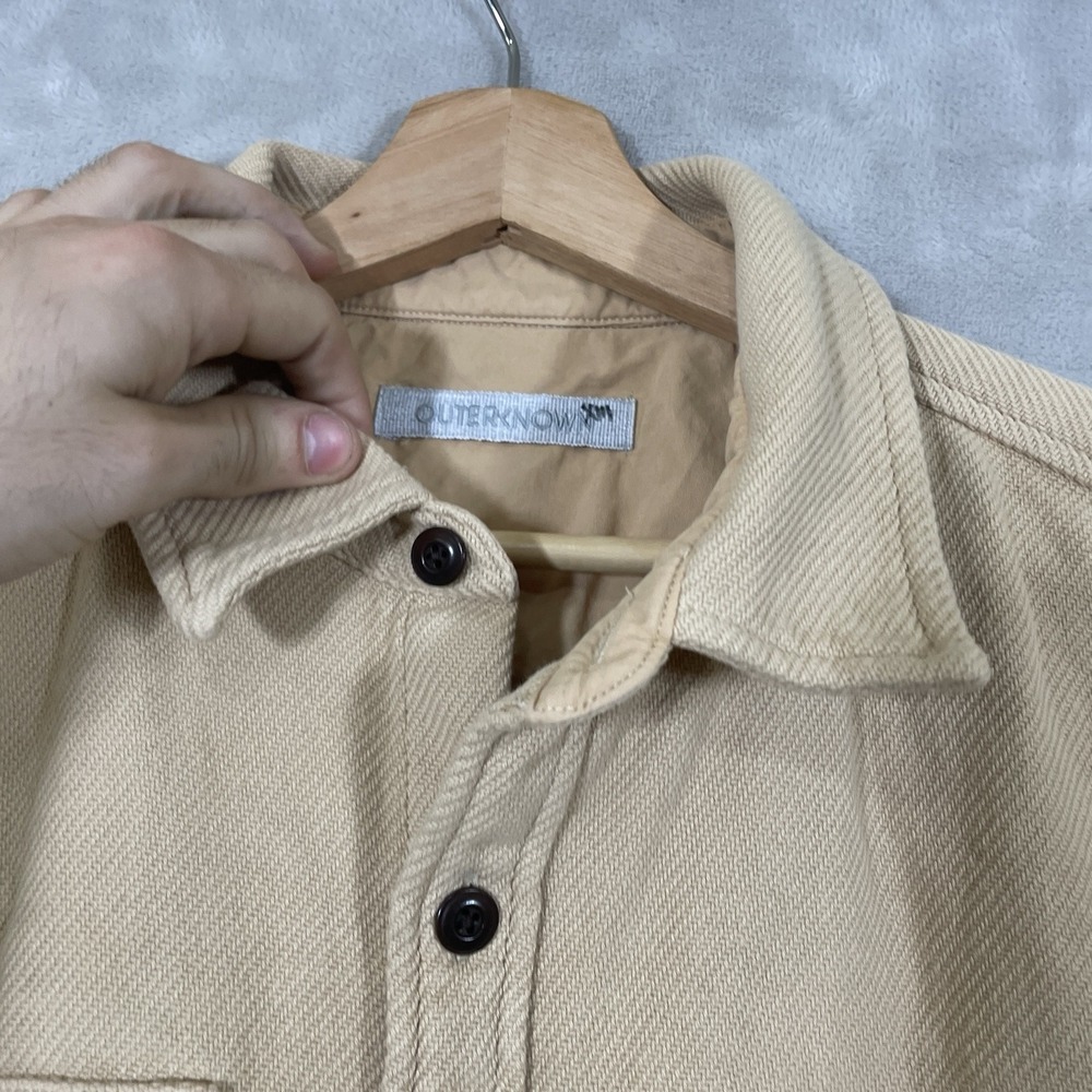 Outerknown Blanket Shirt Men's Medium Tan Heavy Flannel Cotton Button Up Casual - Picture 10 of 11